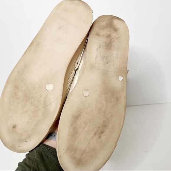 Mercedes Castillo Antionetta Platform Cream Ruffle Leather Slip On Sneakers 10 - Picture 4 of 7